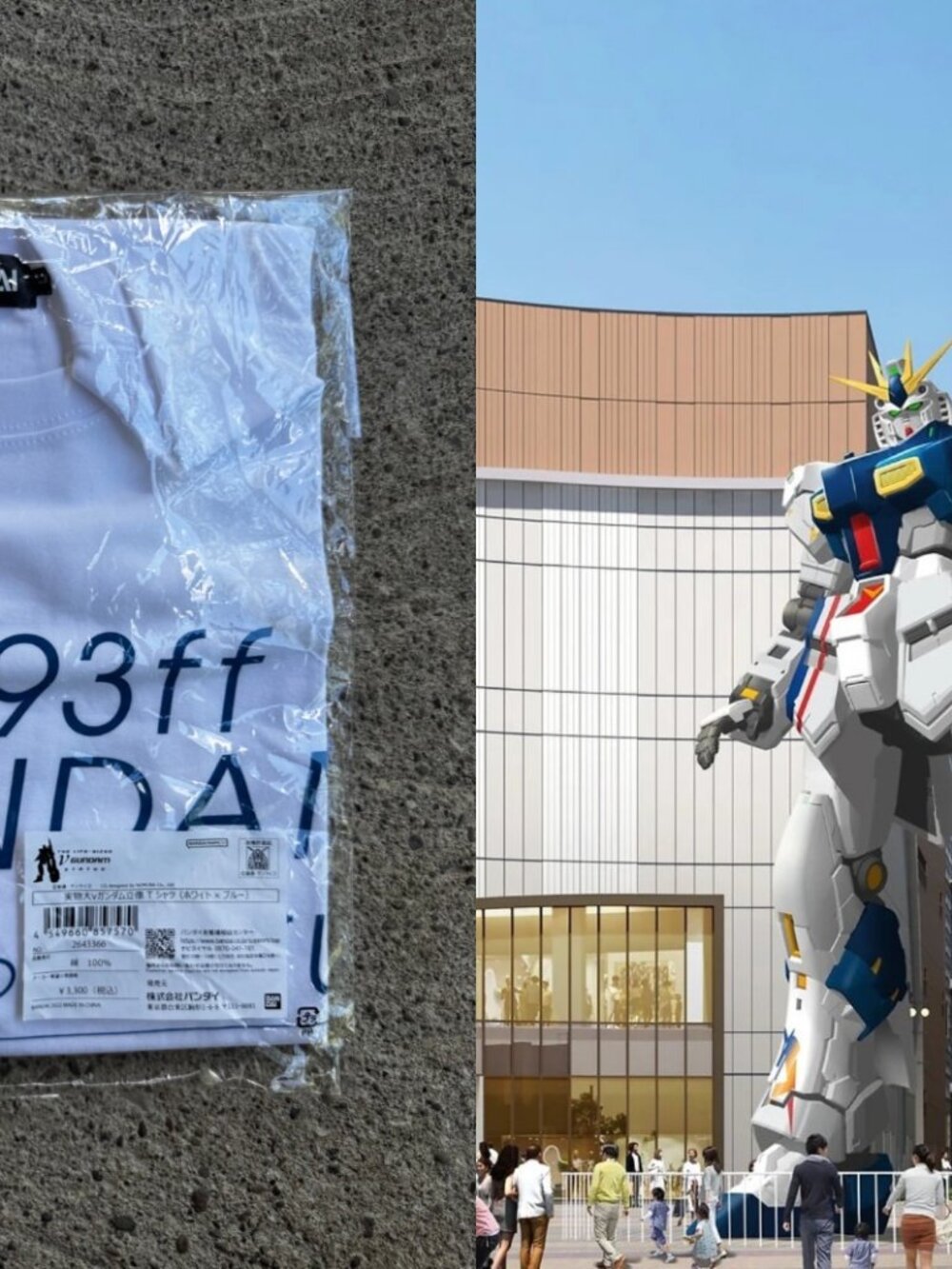 100% Authentic GUNDAM Life-Sized Statue Fukuoka T-shirt Shirt Size Large L NEW